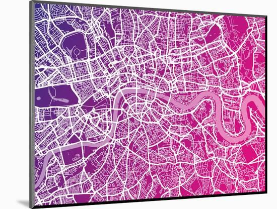 London England Street Map-Michael Tompsett-Mounted Art Print