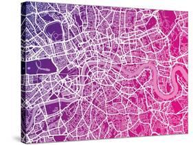 London England Street Map-Michael Tompsett-Stretched Canvas
