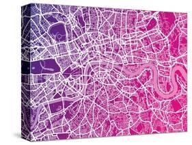 London England Street Map-Michael Tompsett-Stretched Canvas