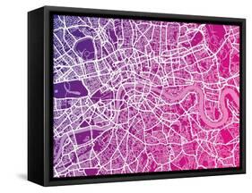 London England Street Map-Michael Tompsett-Framed Stretched Canvas