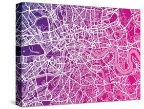 London England Street Map-Michael Tompsett-Stretched Canvas