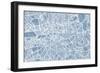 London England Street Map-Michael Tompsett-Framed Premium Giclee Print