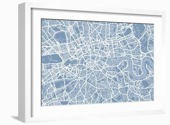 London England Street Map-Michael Tompsett-Framed Art Print