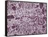 London England Street Map-Michael Tompsett-Framed Stretched Canvas