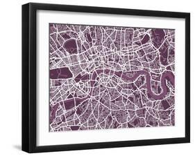 London England Street Map-Michael Tompsett-Framed Art Print