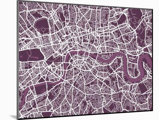 London England Street Map-Michael Tompsett-Mounted Art Print