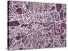 London England Street Map-Michael Tompsett-Stretched Canvas