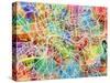 London England Street Map-Michael Tompsett-Stretched Canvas