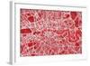 London England Street Map-Michael Tompsett-Framed Art Print