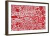 London England Street Map-Michael Tompsett-Framed Art Print