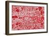 London England Street Map-Michael Tompsett-Framed Premium Giclee Print