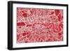 London England Street Map-Michael Tompsett-Framed Premium Giclee Print