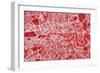 London England Street Map-Michael Tompsett-Framed Premium Giclee Print