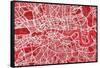 London England Street Map-Michael Tompsett-Framed Stretched Canvas