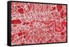 London England Street Map-Michael Tompsett-Framed Stretched Canvas