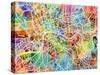 London England Street Map-Tompsett Michael-Stretched Canvas