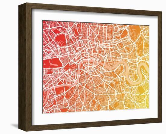 London England Street Map-Michael Tompsett-Framed Art Print