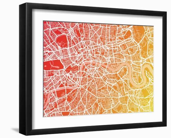 London England Street Map-Michael Tompsett-Framed Art Print