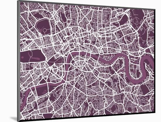 London England Street Map-Michael Tompsett-Mounted Art Print