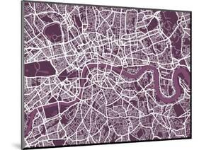 London England Street Map-Michael Tompsett-Mounted Art Print