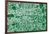 London England Street Map-Michael Tompsett-Framed Art Print