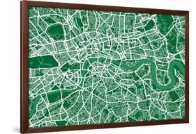 London England Street Map-Michael Tompsett-Framed Art Print