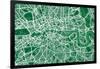 London England Street Map-Michael Tompsett-Framed Art Print