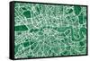 London England Street Map-Michael Tompsett-Framed Stretched Canvas