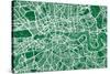 London England Street Map-Michael Tompsett-Stretched Canvas