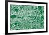 London England Street Map-Michael Tompsett-Framed Art Print