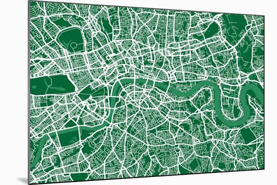 London England Street Map-Michael Tompsett-Mounted Art Print