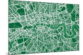 London England Street Map-Michael Tompsett-Mounted Art Print