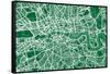 London England Street Map-Michael Tompsett-Framed Stretched Canvas