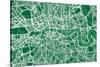 London England Street Map-Michael Tompsett-Stretched Canvas