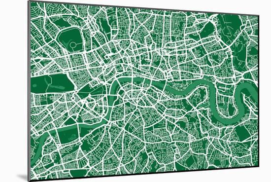 London England Street Map-Michael Tompsett-Mounted Art Print