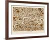 London England Street Map-Michael Tompsett-Framed Art Print