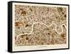 London England Street Map-Michael Tompsett-Framed Stretched Canvas