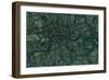 London England Street Map-Michael Tompsett-Framed Premium Giclee Print