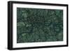 London England Street Map-Michael Tompsett-Framed Premium Giclee Print
