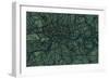 London England Street Map-Michael Tompsett-Framed Premium Giclee Print