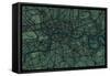 London England Street Map-Michael Tompsett-Framed Stretched Canvas