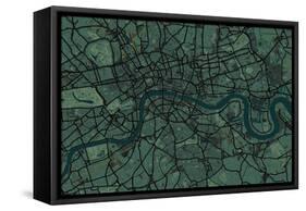 London England Street Map-Michael Tompsett-Framed Stretched Canvas