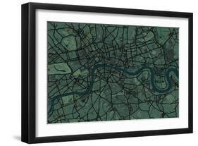 London England Street Map-Michael Tompsett-Framed Art Print