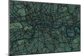 London England Street Map-Michael Tompsett-Mounted Art Print