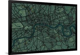 London England Street Map-Michael Tompsett-Framed Art Print