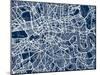 London England Street Map-Michael Tompsett-Mounted Art Print