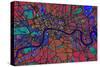 London England Street Map-Tompsett Michael-Stretched Canvas