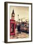 London, England - Telephone Booth and Big Ben-Lantern Press-Framed Art Print