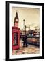 London, England - Telephone Booth and Big Ben-Lantern Press-Framed Art Print