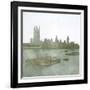 London (England), the Parliament Seen from the Quays-Leon, Levy et Fils-Framed Photographic Print